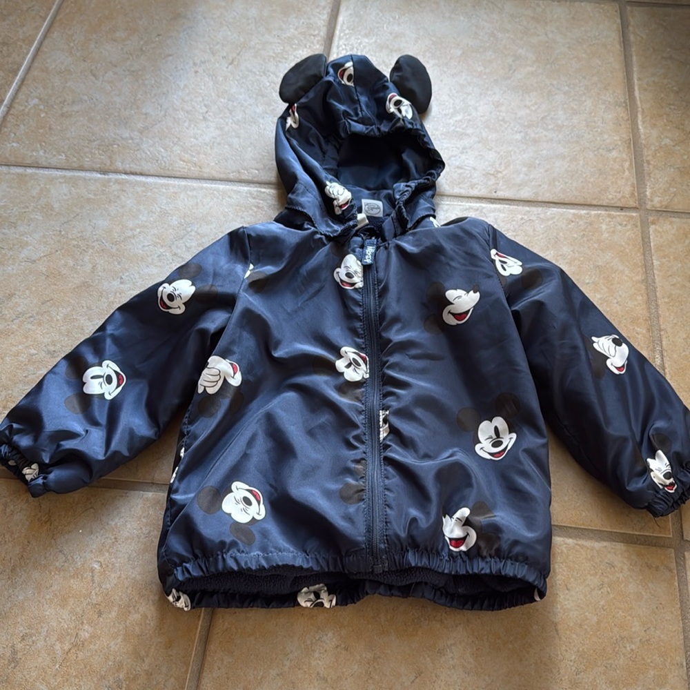 Baby Boy H&M Disney Mickey Mouse Jacket with Detachable Hood Size 18M Pre-owned